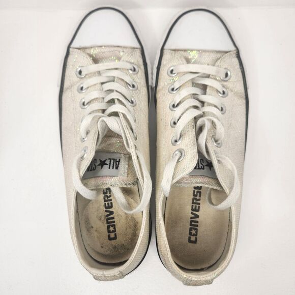 514783F Converse All Star Low Top Opalescent Sequin Shoes Womens Size 7 - Picture 6 of 11